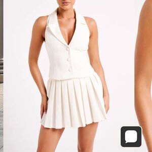 Meshki Mura Suiting Vest Ivory Medium NWT